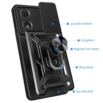 For Honor 90 5G Sliding Camera Cover Design TPU+PC Phone Case(Black) - Honor Cases by buy2fix | Online Shopping UK | buy2fix