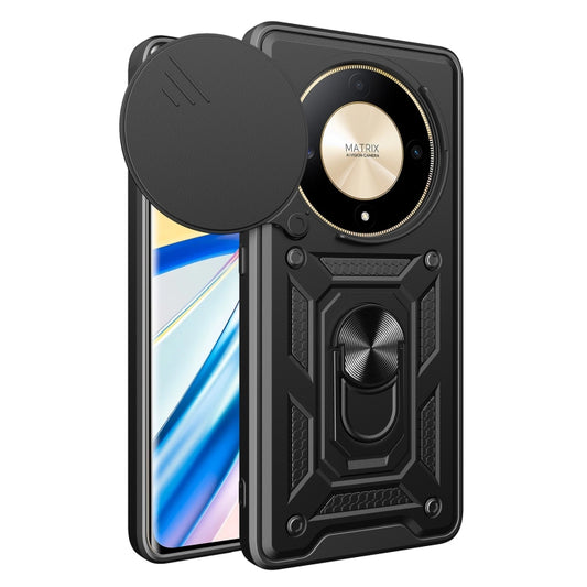 For Honor X9b Sliding Camera Cover Design TPU+PC Phone Case(Black) - Honor Cases by buy2fix | Online Shopping UK | buy2fix