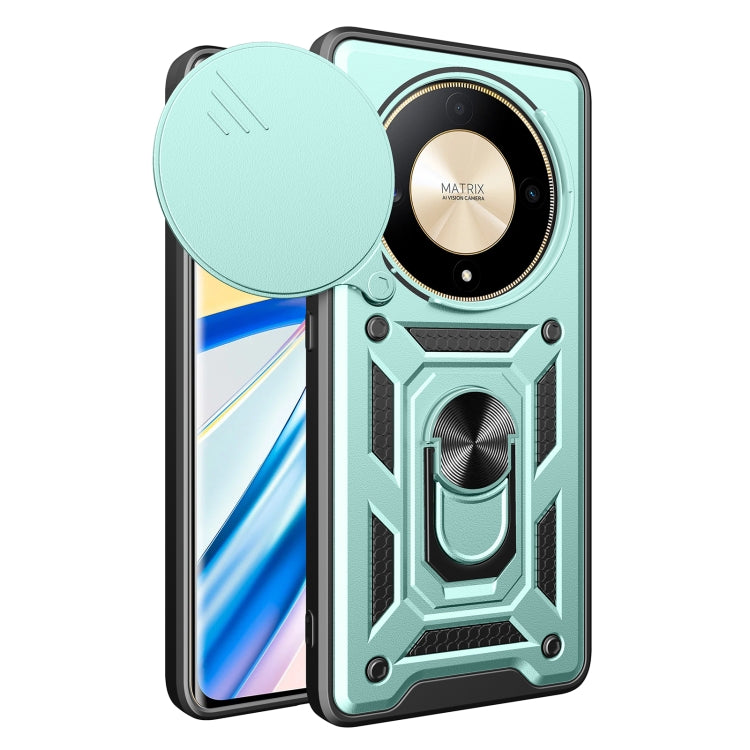 For Honor X9b Sliding Camera Cover Design TPU+PC Phone Case(Green) - Honor Cases by buy2fix | Online Shopping UK | buy2fix