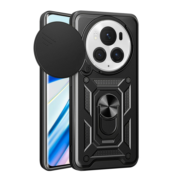 For Honor Magic6 Pro Sliding Camera Cover Design TPU+PC Phone Case(Black) - Honor Cases by buy2fix | Online Shopping UK | buy2fix