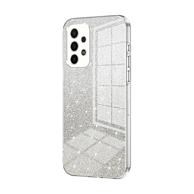 For Samsung Galaxy A23 Gradient Glitter Powder Electroplated Phone Case(Transparent) - Galaxy Phone Cases by buy2fix | Online Shopping UK | buy2fix