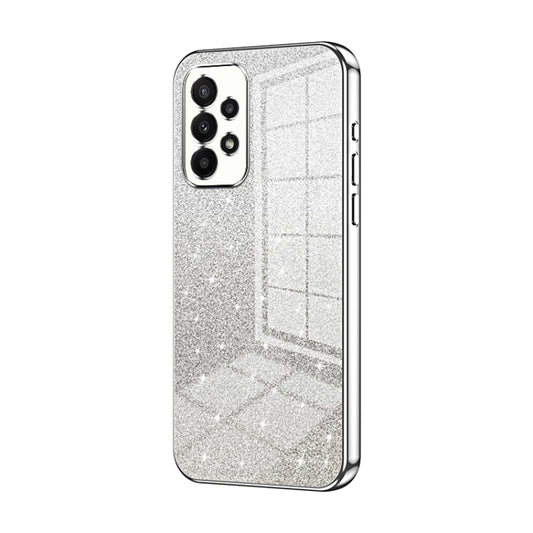 For Samsung Galaxy A23 Gradient Glitter Powder Electroplated Phone Case(Silver) - Galaxy Phone Cases by buy2fix | Online Shopping UK | buy2fix