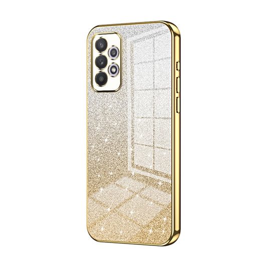 For Samsung Galaxy A32 4G Gradient Glitter Powder Electroplated Phone Case(Gold) - Galaxy Phone Cases by buy2fix | Online Shopping UK | buy2fix