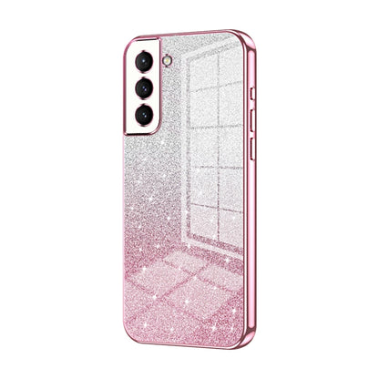 For Samsung Galaxy S21 5G Gradient Glitter Powder Electroplated Phone Case(Pink) - Galaxy S21 5G Cases by buy2fix | Online Shopping UK | buy2fix