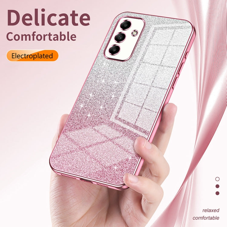 For Samsung Galaxy A52 5G Gradient Glitter Powder Electroplated Phone Case(Silver) - Galaxy Phone Cases by buy2fix | Online Shopping UK | buy2fix