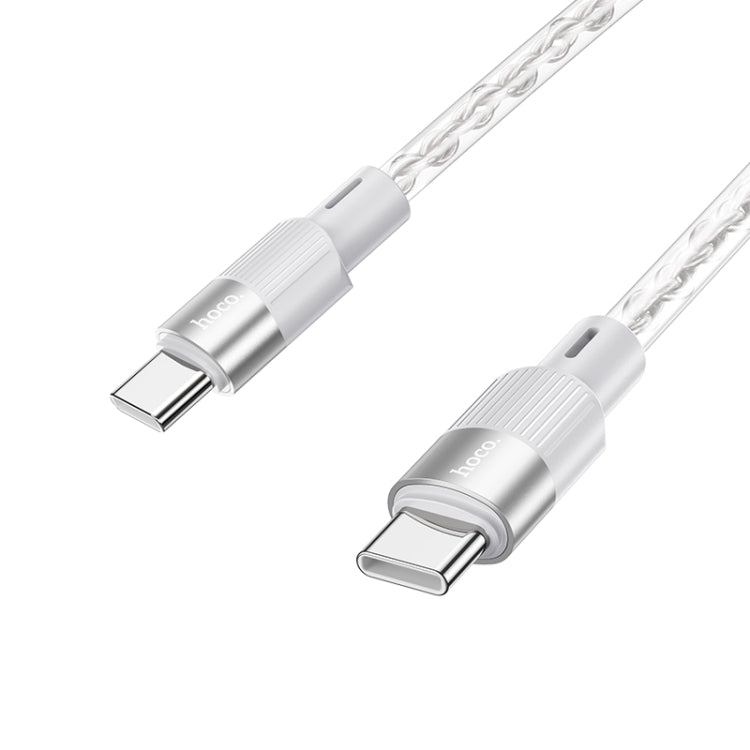 hoco X99 Crystal Junction 60W USB-C / Type-C to USB-C / Type-C Silicone Charging Data Cable, Length:1m(Grey) - USB-C & Type-C Cable by hoco | Online Shopping UK | buy2fix