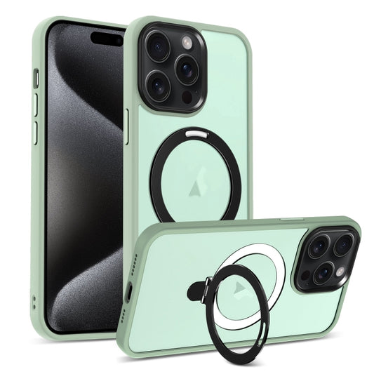 For iPhone 16 Pro Max Skin-feel MagSafe Holder PC Hybrid TPU Phone Case(Matcha Green) - iPhone 16 Pro Max Cases by buy2fix | Online Shopping UK | buy2fix