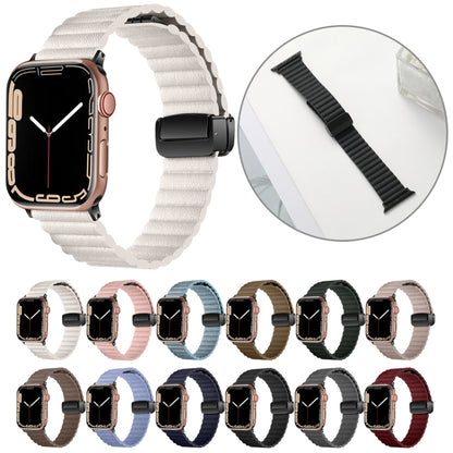 For Apple Watch Series 4 44mm Water Ripple Magnetic Folding Buckle Watch Band, Style: Bold Version(Starlight Color) - Watch Bands by buy2fix | Online Shopping UK | buy2fix