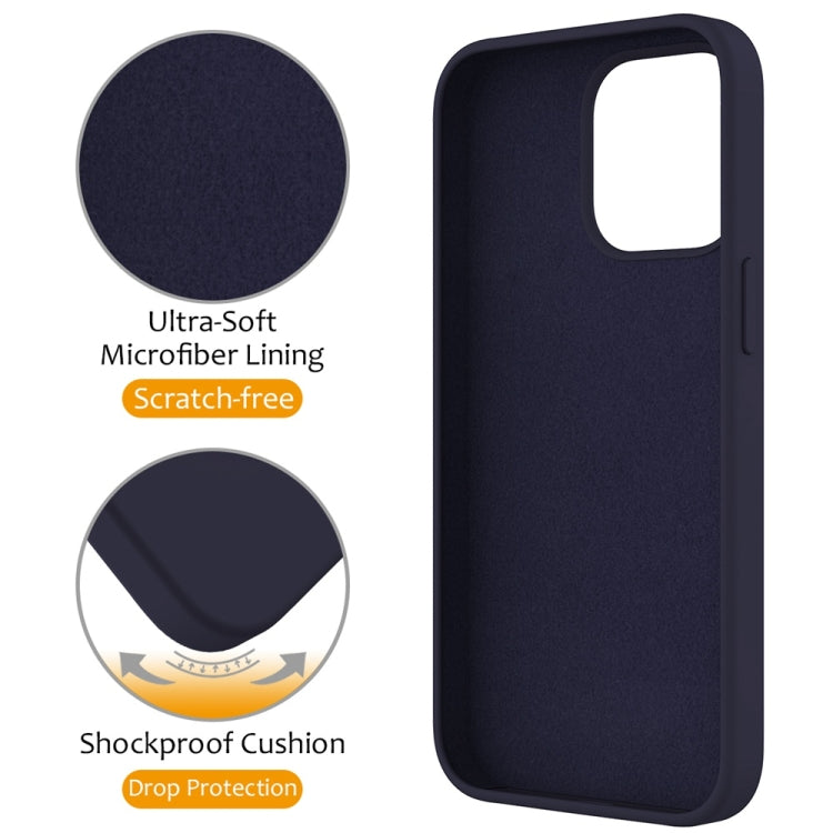 For iPhone 16 Pro Liquid Silicone MagSafe Magnetic Phone Case with Ring Holder(Midnight Blue) - iPhone 16 Pro Cases by buy2fix | Online Shopping UK | buy2fix