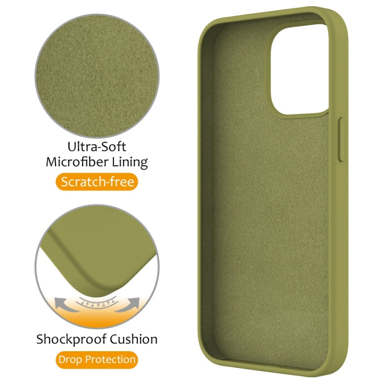 For iPhone 16 Pro Liquid Silicone MagSafe Magnetic Phone Case with Ring Holder(Willow Green) - iPhone 16 Pro Cases by buy2fix | Online Shopping UK | buy2fix