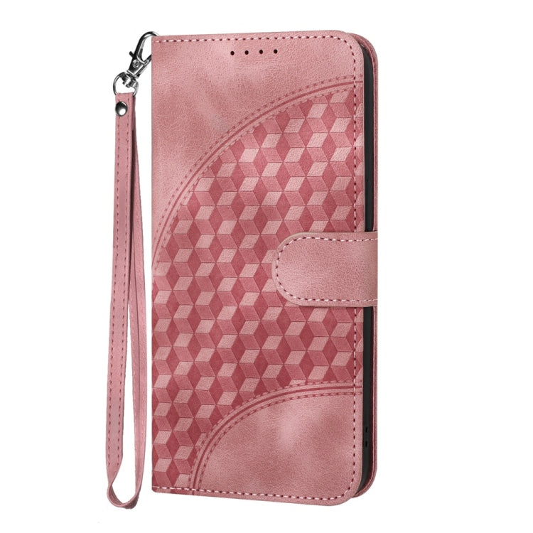 For Motorola Edge 5G 2024 YX0060 Elephant Head Embossed Phone Leather Case with Lanyard(Pink) - Motorola Cases by buy2fix | Online Shopping UK | buy2fix