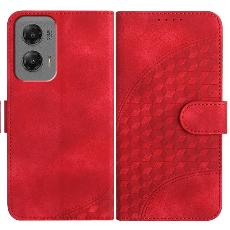 For Motorola Moto G Stylus 5G 2024 YX0060 Elephant Head Embossed Phone Leather Case with Lanyard(Red) - Motorola Cases by buy2fix | Online Shopping UK | buy2fix