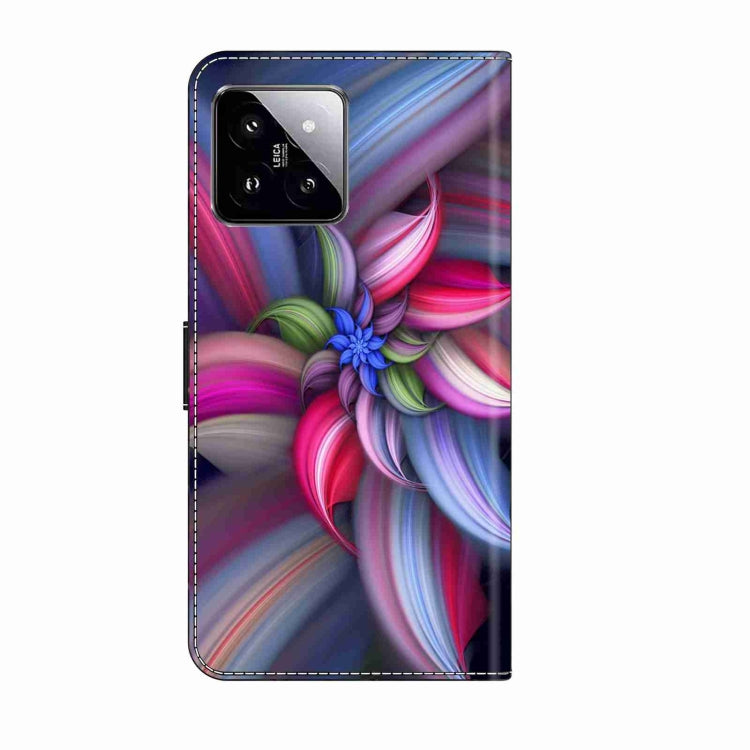For Xiaomi 14 Pro Crystal 3D Shockproof Protective Leather Phone Case(Colorful Flower) - 14 Pro Cases by buy2fix | Online Shopping UK | buy2fix