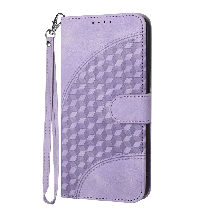 For OPPO A58 4G YX0060 Elephant Head Embossed Phone Leather Case with Lanyard(Light Purple) - OPPO Cases by buy2fix | Online Shopping UK | buy2fix