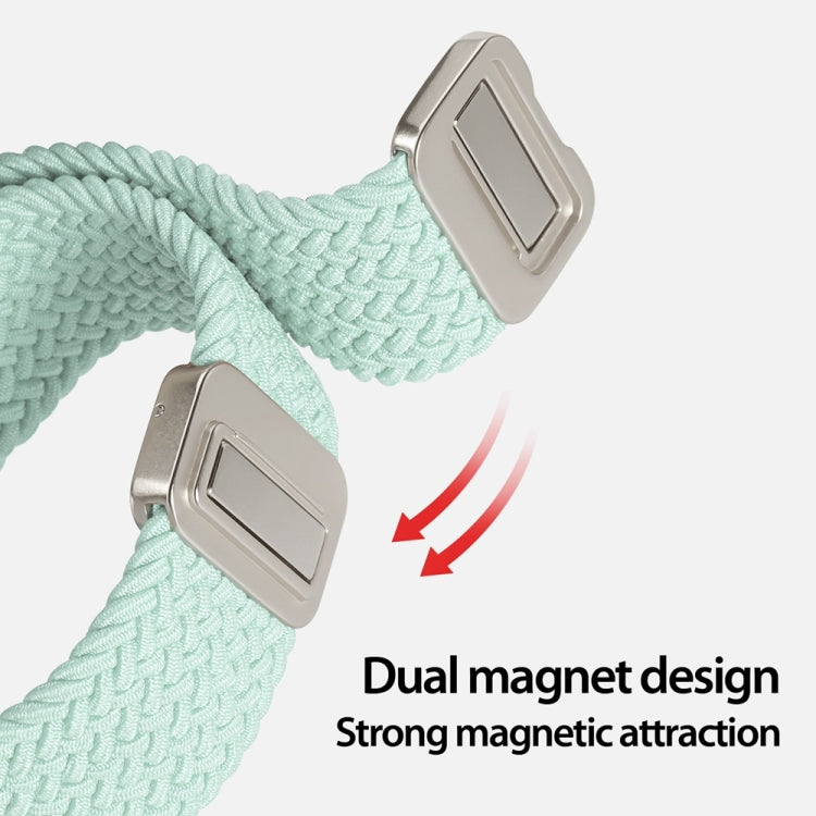 For Apple Watch SE 2023 44mm DUX DUCIS Mixture Pro Series Magnetic Buckle Nylon Braid Watch Band(Light Mint) - Watch Bands by DUX DUCIS | Online Shopping UK | buy2fix