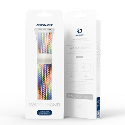 For Apple Watch Series 8 45mm DUX DUCIS Mixture Pro Series Magnetic Buckle Nylon Braid Watch Band(New Rainbow) - Watch Bands by DUX DUCIS | Online Shopping UK | buy2fix