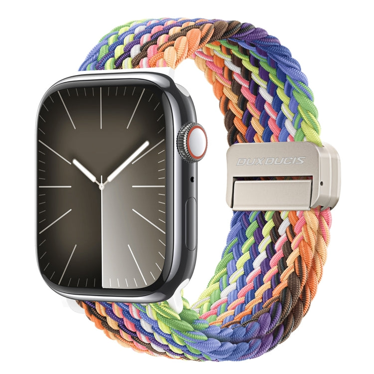 For Apple Watch SE 44mm DUX DUCIS Mixture Pro Series Magnetic Buckle Nylon Braid Watch Band(New Rainbow) - Watch Bands by DUX DUCIS | Online Shopping UK | buy2fix