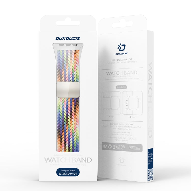 For Apple Watch 38mm DUX DUCIS Mixture Pro Series Magnetic Buckle Nylon Braid Watch Band(New Rainbow) - Watch Bands by DUX DUCIS | Online Shopping UK | buy2fix