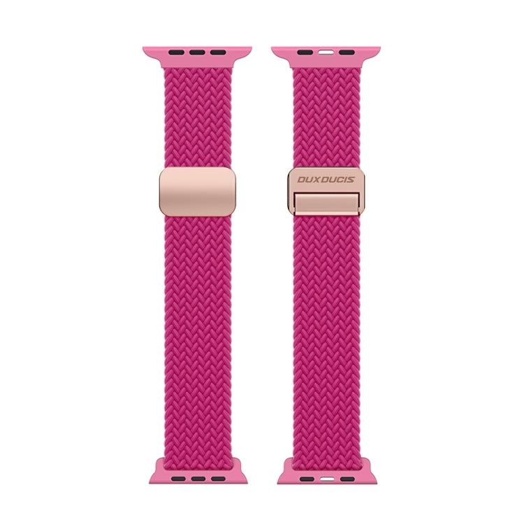 For Apple Watch Series 10 42mm DUX DUCIS Mixture Pro Series Magnetic Buckle Nylon Braid Watch Band(Raspberry Color) - Watch Bands by DUX DUCIS | Online Shopping UK | buy2fix