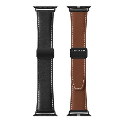 For Apple Watch SE 2023 40mm DUX DUCIS YA Series Magnetic Buckle Genuine Leather Watch Band(Black) - Watch Bands by DUX DUCIS | Online Shopping UK | buy2fix