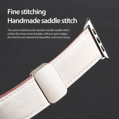 For Apple Watch Series 9 41mm DUX DUCIS YA Series Magnetic Buckle Genuine Leather Watch Band(White) - Watch Bands by DUX DUCIS | Online Shopping UK | buy2fix