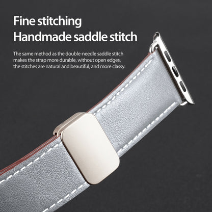 For Apple Watch Series 5 40mm DUX DUCIS YA Series Magnetic Buckle Genuine Leather Watch Band(Grey) - Watch Bands by DUX DUCIS | Online Shopping UK | buy2fix