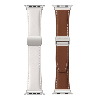 For Apple Watch Series 4 40mm DUX DUCIS YA Series Magnetic Buckle Genuine Leather Watch Band(White) - Watch Bands by DUX DUCIS | Online Shopping UK | buy2fix