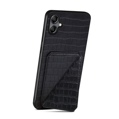 For Samsung Galaxy A13 5G Denior Imitation Crocodile Leather Back Phone Case with Holder(Black) - Galaxy Phone Cases by Denior | Online Shopping UK | buy2fix