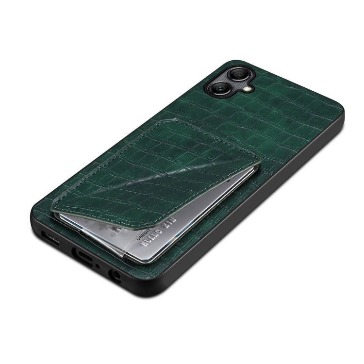 For Samsung Galaxy A14 4G/5G Denior Imitation Crocodile Leather Back Phone Case with Holder(Green) - Galaxy Phone Cases by Denior | Online Shopping UK | buy2fix