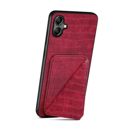 For Samsung Galaxy A34 5G Denior Imitation Crocodile Leather Back Phone Case with Holder(Rose Red) - Galaxy Phone Cases by Denior | Online Shopping UK | buy2fix