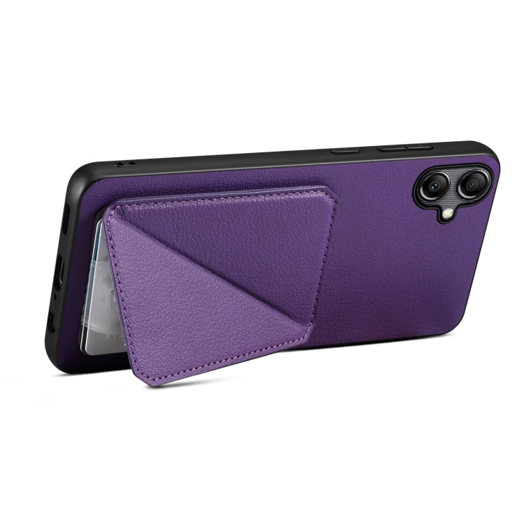 For Samsung Galaxy A20 / A30 Denior Imitation Calf Leather Back Phone Case with Holder(Purple) - Galaxy Phone Cases by Denior | Online Shopping UK | buy2fix