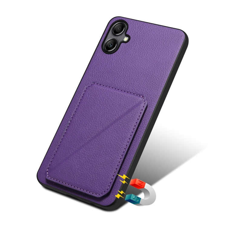 For Samsung Galaxy A20 / A30 Denior Imitation Calf Leather Back Phone Case with Holder(Purple) - Galaxy Phone Cases by Denior | Online Shopping UK | buy2fix