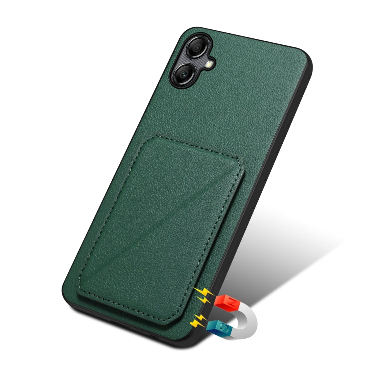 For Samsung Galaxy A20 / A30 Denior Imitation Calf Leather Back Phone Case with Holder(Green) - Galaxy Phone Cases by Denior | Online Shopping UK | buy2fix