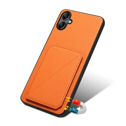 For Samsung Galaxy A20 / A30 Denior Imitation Calf Leather Back Phone Case with Holder(Orange) - Galaxy Phone Cases by Denior | Online Shopping UK | buy2fix