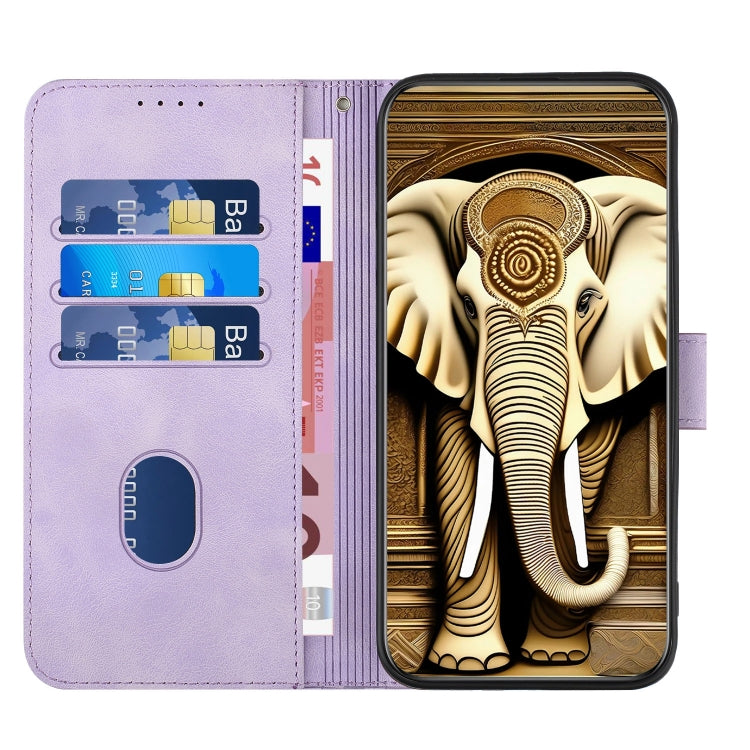 For Xiaomi Redmi Note 12 5G Global/Poco X5 5G YX0060 Elephant Head Embossed Phone Leather Case with Lanyard(Light Purple) - Xiaomi Cases by buy2fix | Online Shopping UK | buy2fix