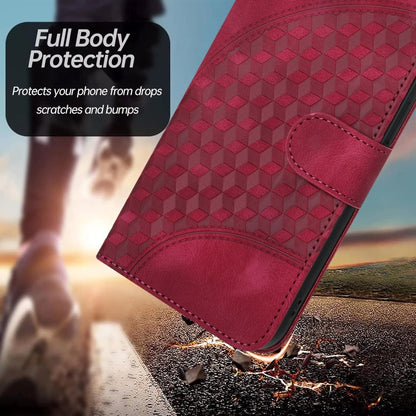 For Xiaomi Redmi K70 YX0060 Elephant Head Embossed Phone Leather Case with Lanyard(Rose Red) - K70 Cases by buy2fix | Online Shopping UK | buy2fix