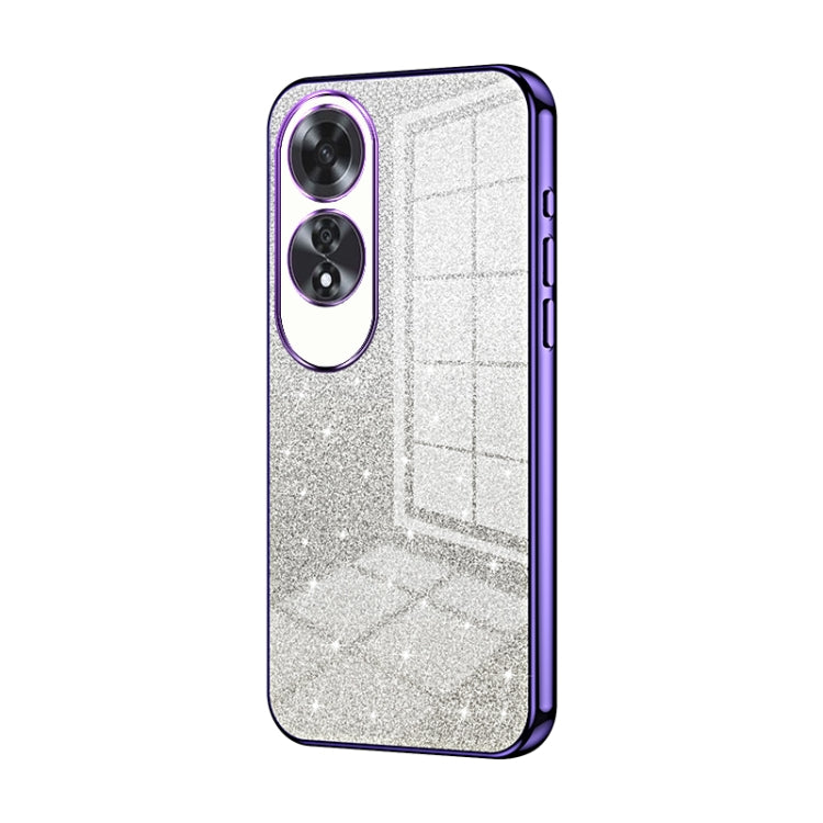 For OPPO A60 Gradient Glitter Powder Electroplated Phone Case(Purple) - OPPO Cases by buy2fix | Online Shopping UK | buy2fix