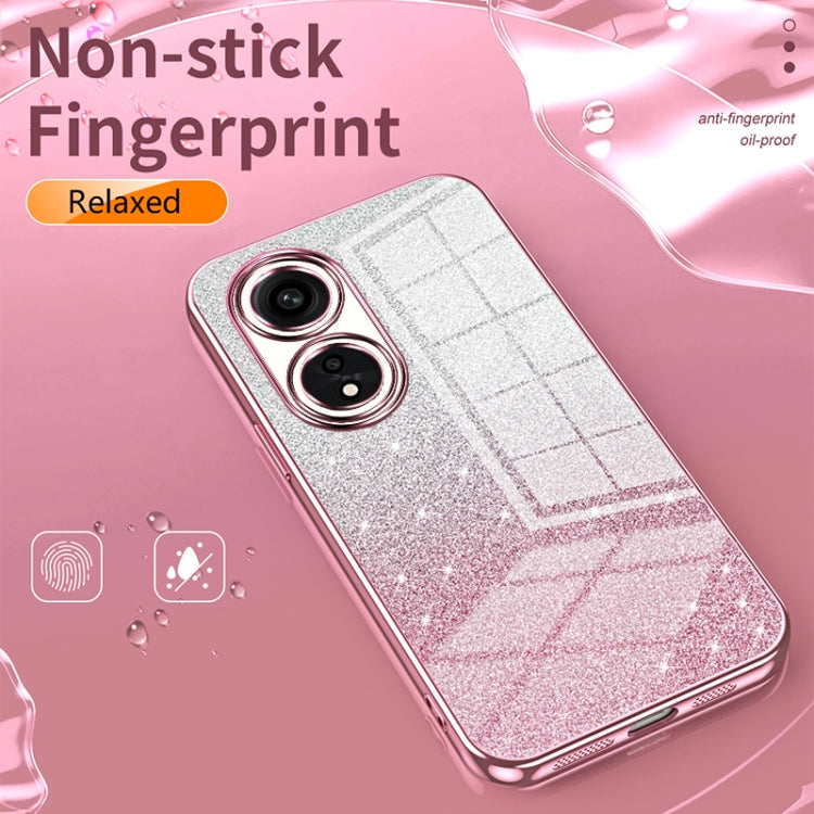 For OPPO Reno6 Indian / Malay Gradient Glitter Powder Electroplated Phone Case(Pink) - OPPO Cases by buy2fix | Online Shopping UK | buy2fix