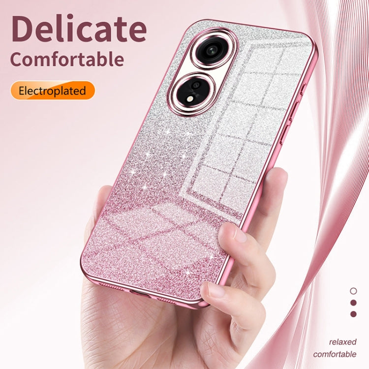 For OPPO K9x Gradient Glitter Powder Electroplated Phone Case(Pink) - OPPO Cases by buy2fix | Online Shopping UK | buy2fix