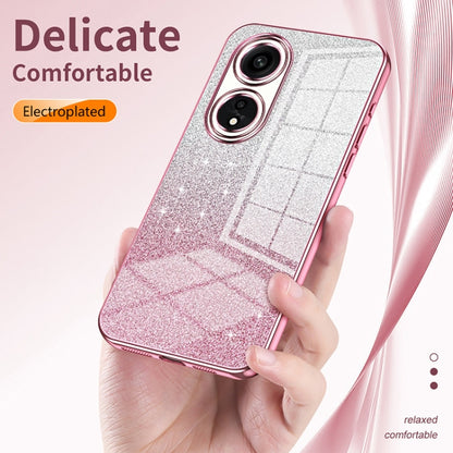 For OPPO Reno3 Pro Gradient Glitter Powder Electroplated Phone Case(Purple) - OPPO Cases by buy2fix | Online Shopping UK | buy2fix