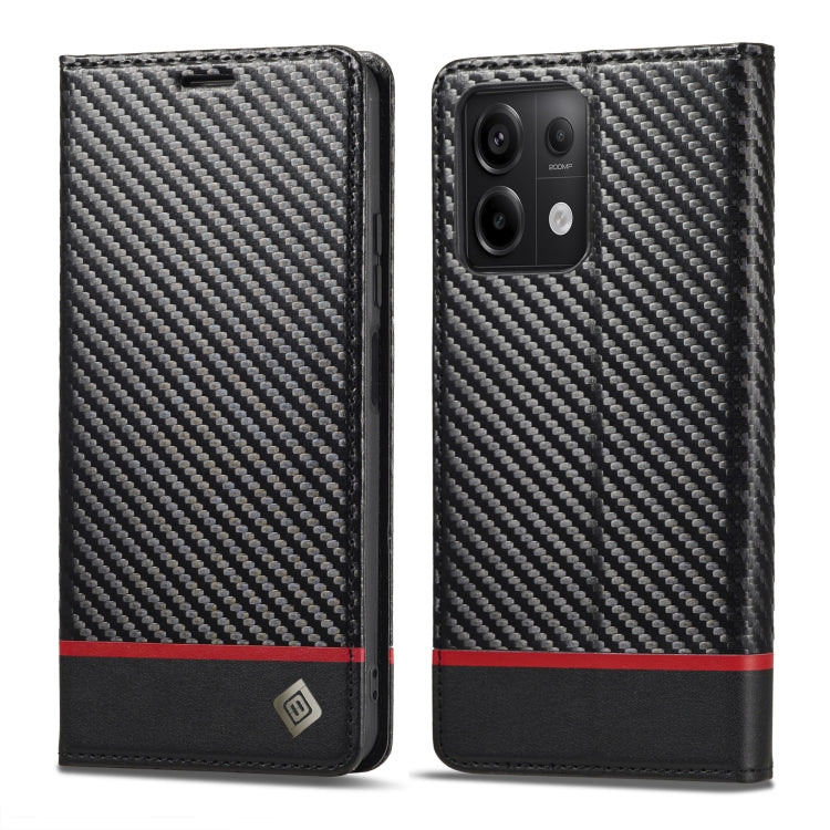 For Xiaomi Redmi Note 13 Pro 4G LC.IMEEKE Carbon Fiber Texture Flip Leather Phone Case(Horizontal Black) - Xiaomi Cases by LC.IMEEKE | Online Shopping UK | buy2fix