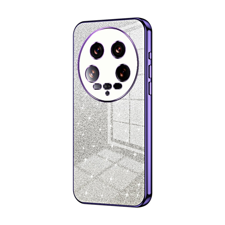 For Xiaomi 14 Ultra Gradient Glitter Powder Electroplated Phone Case(Purple) - 14 Ultra Cases by buy2fix | Online Shopping UK | buy2fix