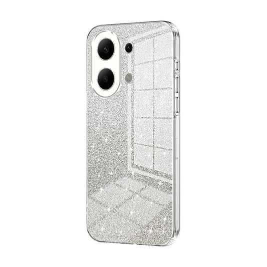 For Xiaomi Redmi Note 13 4G Gradient Glitter Powder Electroplated Phone Case(Transparent) - Note 13 Cases by buy2fix | Online Shopping UK | buy2fix