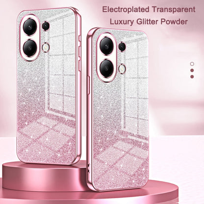 For Xiaomi Redmi Note 13 Pro 4G Gradient Glitter Powder Electroplated Phone Case(Transparent) - Note 13 Pro Cases by buy2fix | Online Shopping UK | buy2fix