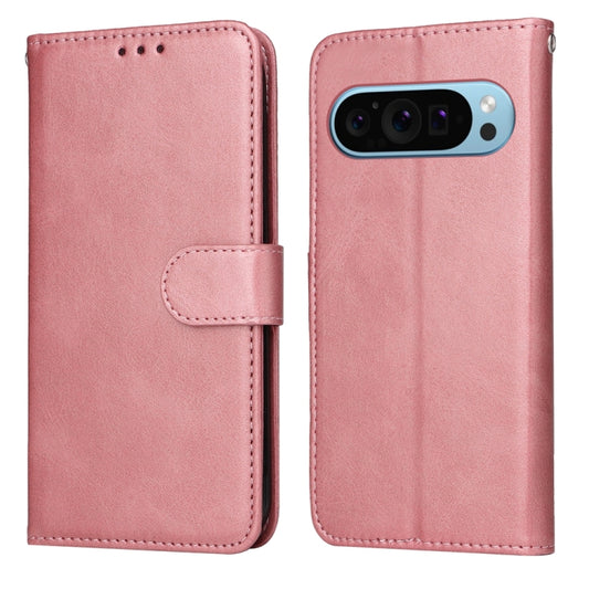 For Google Pixel 9 Classic Calf Texture Flip Leather Phone Case(Rose Gold) - Google Cases by buy2fix | Online Shopping UK | buy2fix