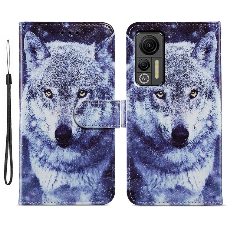 For Ulefone Note 14 Painted Pattern Horizontal Flip Leather Phone Case(White Wolf) - Ulefone Cases by buy2fix | Online Shopping UK | buy2fix