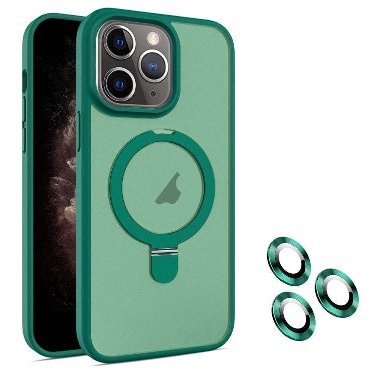 For iPhone 11 Pro Max MagSafe Magnetic Holder Phone Case(Dark Green) - iPhone 11 Pro Max Cases by buy2fix | Online Shopping UK | buy2fix