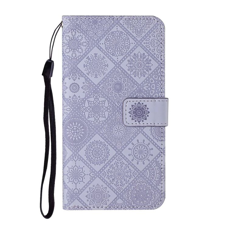 For Google Pixel 9 Pro XL Ethnic Style Embossed Pattern Leather Phone Case(Purple) - Google Cases by buy2fix | Online Shopping UK | buy2fix