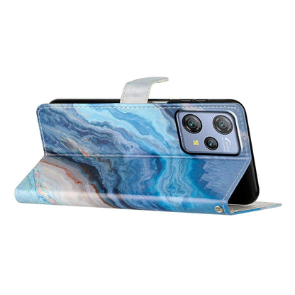 For Blackview A53 Pro Colored Drawing Leather Phone Case(Blue Marble) - More Brand by buy2fix | Online Shopping UK | buy2fix