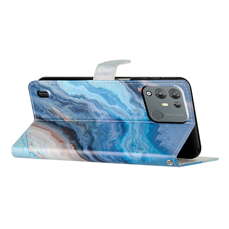 For Blackview A55 Pro Colored Drawing Leather Phone Case(Blue Marble) - More Brand by buy2fix | Online Shopping UK | buy2fix